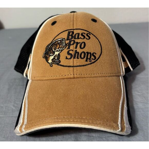 Bass Pro Shops Ball Cap Hat Brown One Size Adjustable Unisex Adult Mesh - Picture 2 of 8